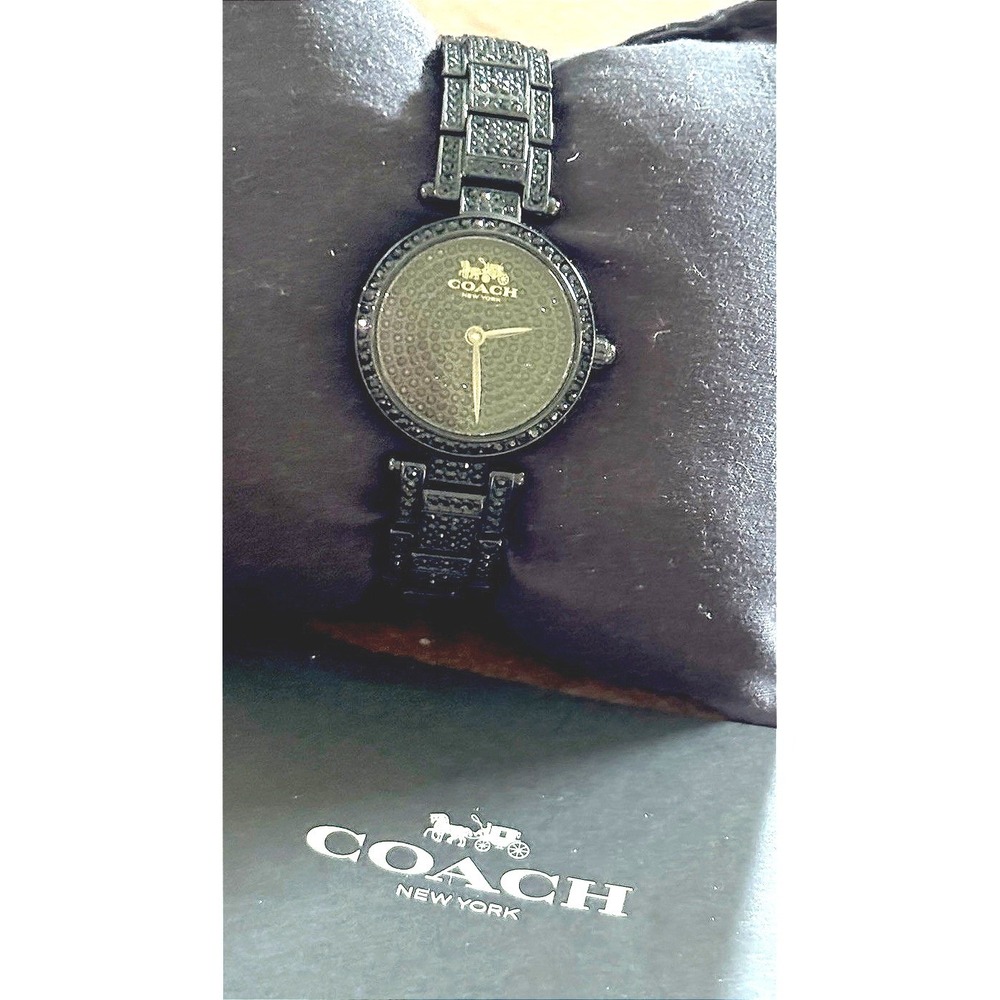 Coach Watch Park Black Pave Crystal Womens Quartz Watch 14503431